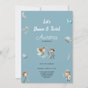 INVITATION FÊTE D'ANNIVERSAIRE SIMPLE ET MIGNONNE DE PRINCESS