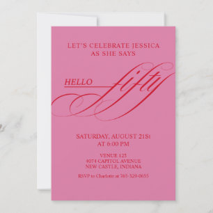 Invitation Fête d'anniversaire Simple Moderne Calligraphie Ci