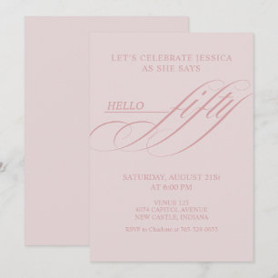 Invitation Fête d'anniversaire Simple Moderne Calligraphie Ci