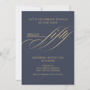 Invitation Fête d'anniversaire simple moderne calligraphie ci