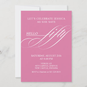 Invitation Fête d'anniversaire Simple Moderne Calligraphie Ci