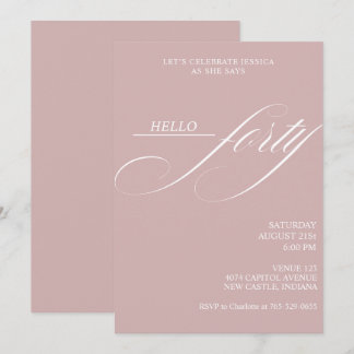 Invitation Fête d'anniversaire Simple Moderne Calligraphie Qu