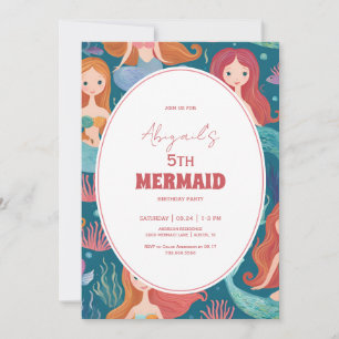 Invitation Fête d'anniversaire sirène