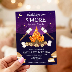 Invitation Fête d'anniversaire S'mores S'mores Anniversaire d