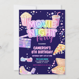 Invitation Fête d'anniversaire soirée cinéma