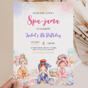Invitation Fête d'anniversaire Spa-jama