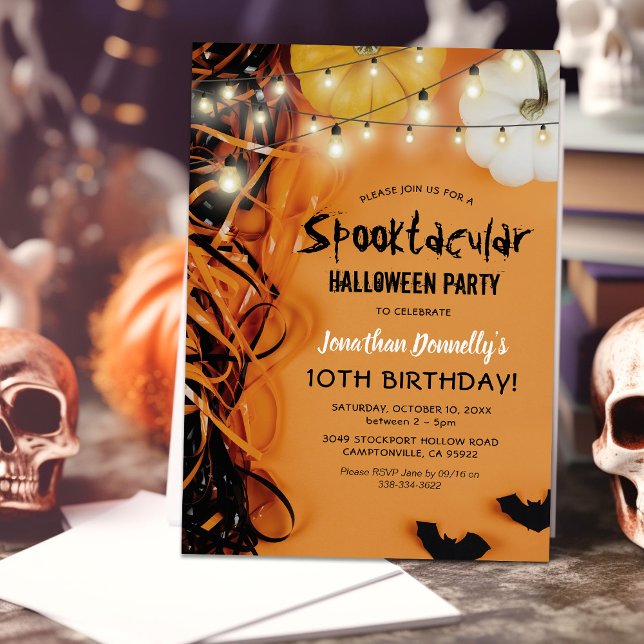 Invitation Fête d'anniversaire Spooktacular pour enfants Hall (Créateur téléchargé)