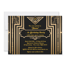 Fête d'anniversaire, style Gatsby, Art déco, or&no