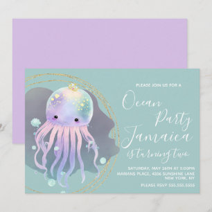 Invitation Fête d'anniversaire sur la plage océanique à l'aqu