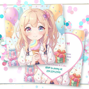Invitation Fête d'anniversaire sur le thème de la glace pour