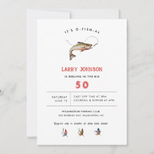 Invitation Fête d'anniversaire sur le thème de la pêche adult