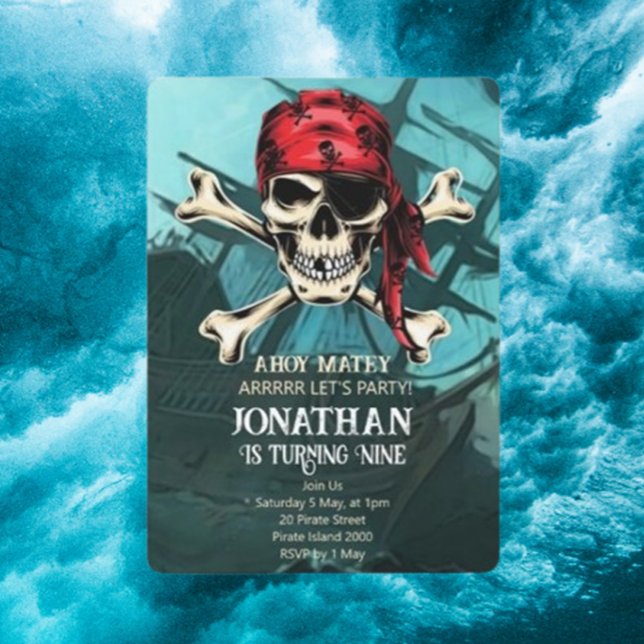 Invitation fête d'anniversaire sur le thème des crânes (Create memorable skull birthday party invitations that capture your unique style.)