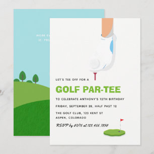 Invitation Fête d'anniversaire sur le thème du golf