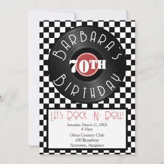 Invitation Fête d'anniversaire sur le thème Rock N Roll de to