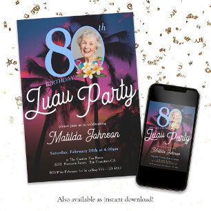 Invitation Fête d'anniversaire sur mesure avec photo personna