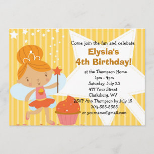 Invitation Fête d'anniversaire sur mesure - Fairy Princess Cu