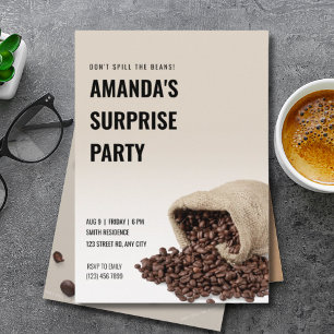Invitation Fête d'anniversaire surprise, Adulte, Brunch café
