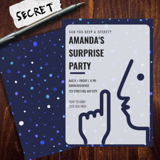 Invitation Fête d'anniversaire surprise, Adulte, Contemporain