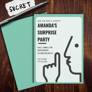 Invitation Fête d'anniversaire surprise, Adulte, Contemporain