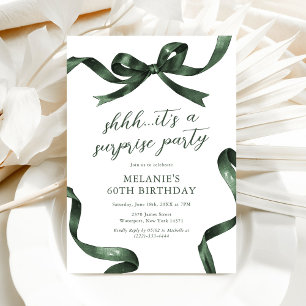 Invitation Fête d'anniversaire surprise adulte Ruban Vert