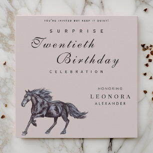 Invitation Fête d'anniversaire surprise Cheval Mystique TOUT