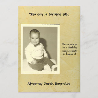 Invitation Fête d'anniversaire surprise d'avocat