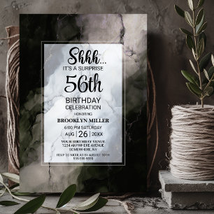 Invitation Fête d'anniversaire surprise en marbre rustique po