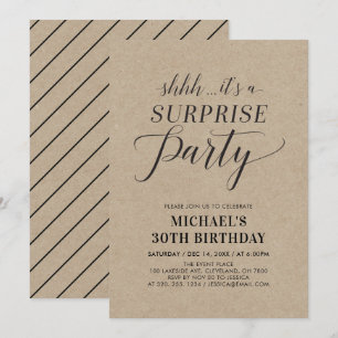 Invitation Fête d'anniversaire surprise minimaliste moderne 3