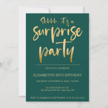 Fête d'anniversaire surprise moderne élégante vert