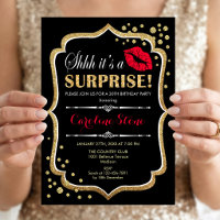 Fête d'anniversaire surprise - Noir Rouge Or