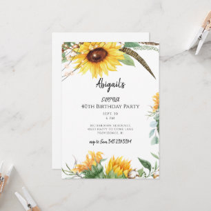 Invitation Fête d'anniversaire surprise rustique avec lumière