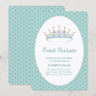 Invitation Fête d'anniversaire Sweet 16 Diamond Princess