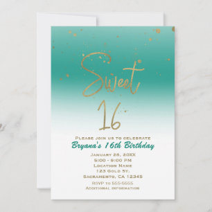 Invitation Fête d'anniversaire SWEET 16 Moderne et Luxueuse S