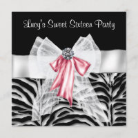 Fête d'anniversaire Sweet 16 Zèbre Noir Rose