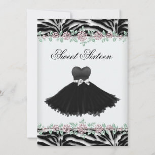 Invitation Fête d'anniversaire Sweet Sixteen Rose Roseau rose
