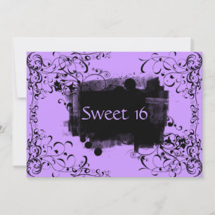 Invitation Fête d'anniversaire Sweet Sixteen Tourbillons Viol