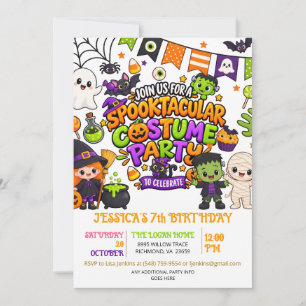 Invitation Fête d'anniversaire tenue de Halloween