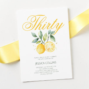 Invitation Fête d'anniversaire trente 30 ans Citron Jaune