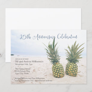 Invitation Fête d'anniversaire tropicale 25 ans