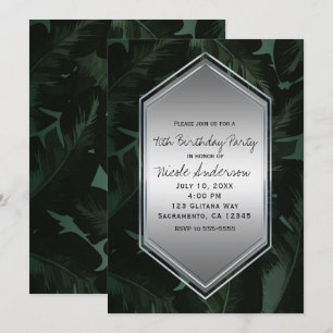 Invitation Fête d'anniversaire tropicale de palmettes tout