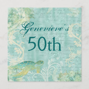 Invitation Fête d'anniversaire tropicale de plage CUSTOM