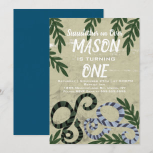 Invitation Fête d'anniversaire tropicale du zoo de serpent de