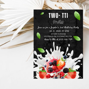 Invitation Fête d'anniversaire tropicale et amusante Tutti Fr