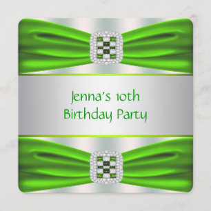 Invitation Fête d'anniversaire vert citron