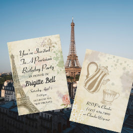 Invitation Fête d'anniversaire vintage à Paris