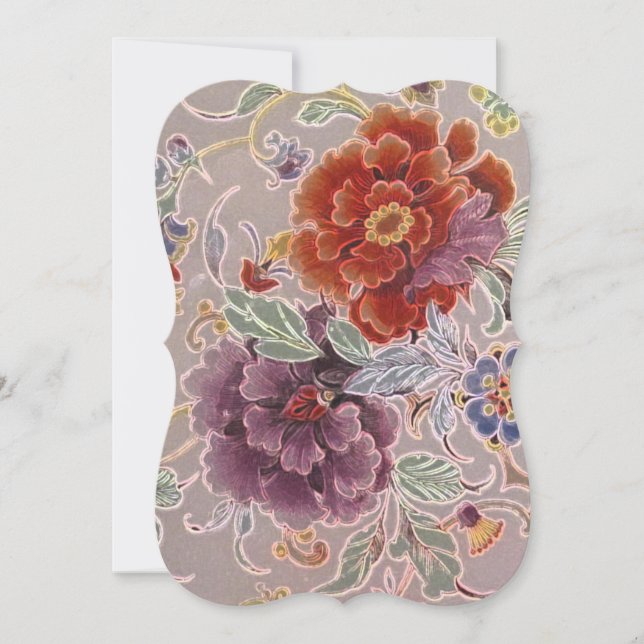 Invitation Fête d'anniversaire vintage Florale (Devant)