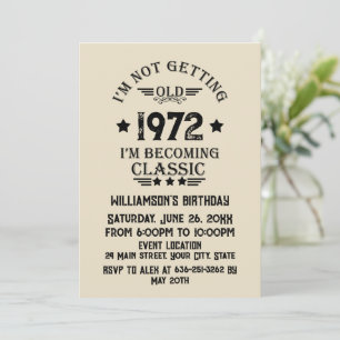 Invitation Fête d'anniversaire vintage personnalisée