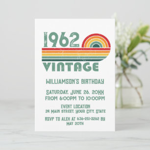 Invitation Fête d'anniversaire vintage personnalisée