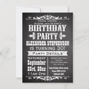 Invitation Fête d'anniversaire Vintage sur mesure