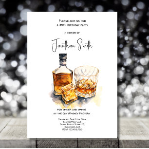 Invitation Fête d'anniversaire Whiskey